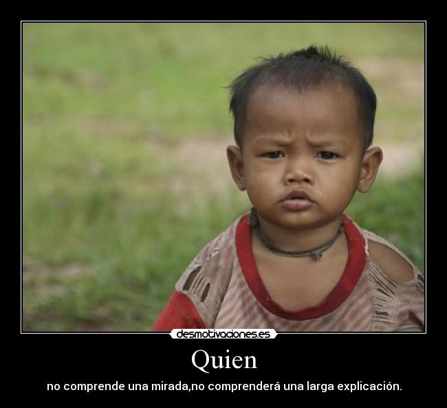 Quien - no comprende una mirada,no comprenderá una larga explicación.
