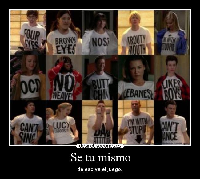 carteles yourself glee myself kurt psycoticlollipop desmotivaciones