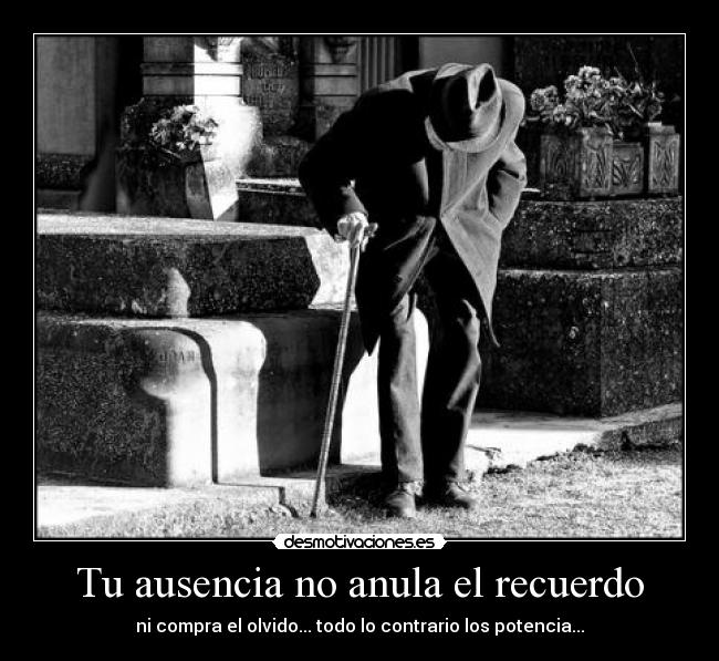 Tu ausencia no anula el recuerdo - ni compra el olvido... todo lo contrario los potencia...