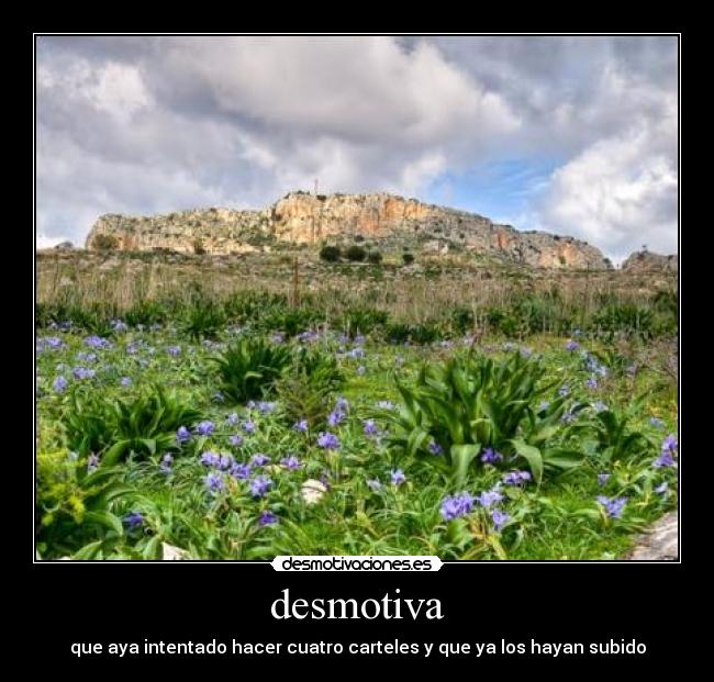 desmotiva - que aya intentado hacer cuatro carteles y que ya los hayan subido