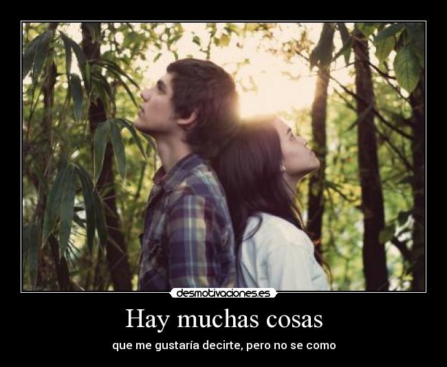 Hay muchas cosas - que me gustaría decirte, pero no se como