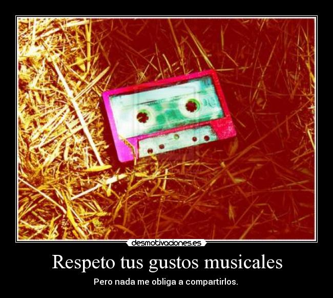 Respeto tus gustos musicales - Pero nada me obliga a compartirlos.