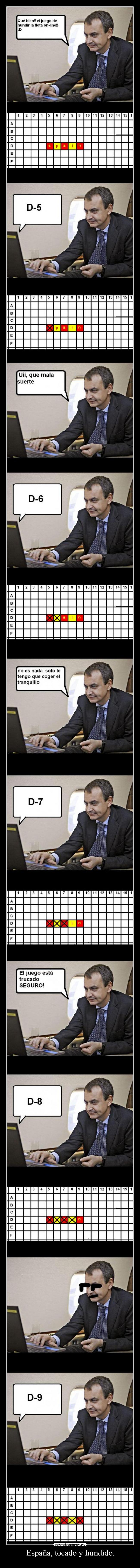 España, tocado y hundido. - 