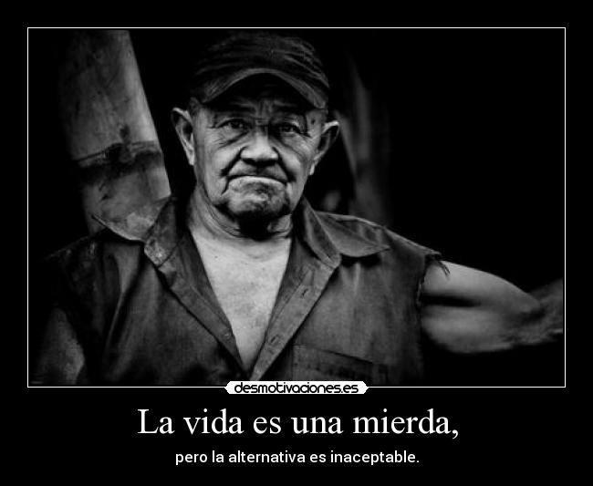 La vida es una mierda, -