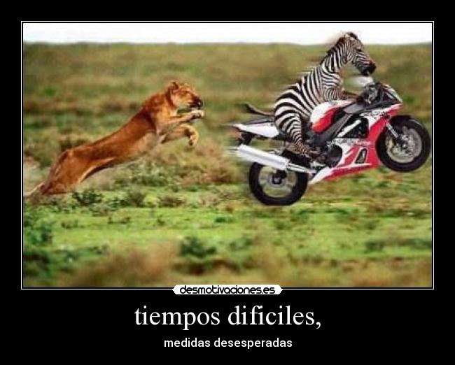 tiempos dificiles, - medidas desesperadas