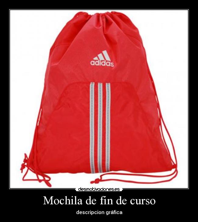 Mochila de fin de curso - descripcion gráfica