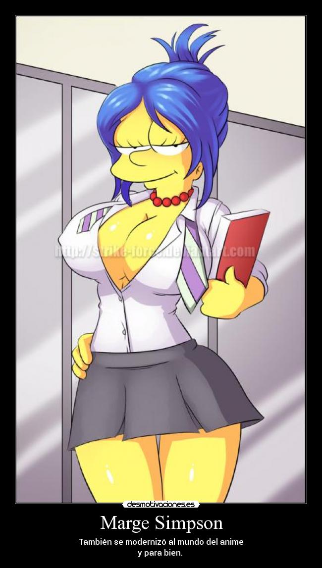 carteles marge simpson los simpsons anime hentai desmotivaciones