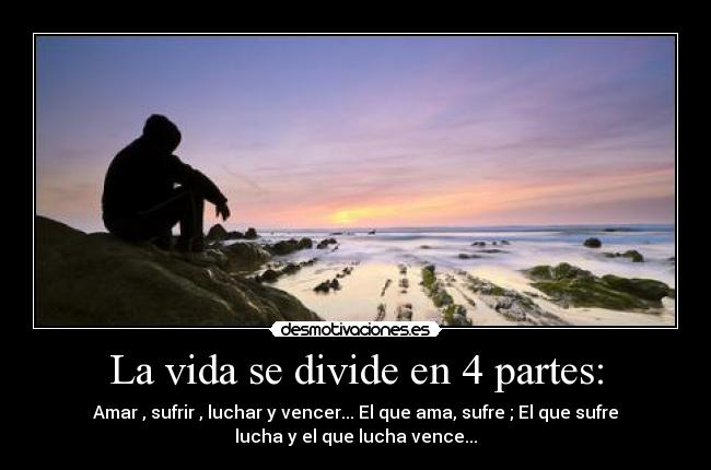 La vida se divide en 4 partes: - 