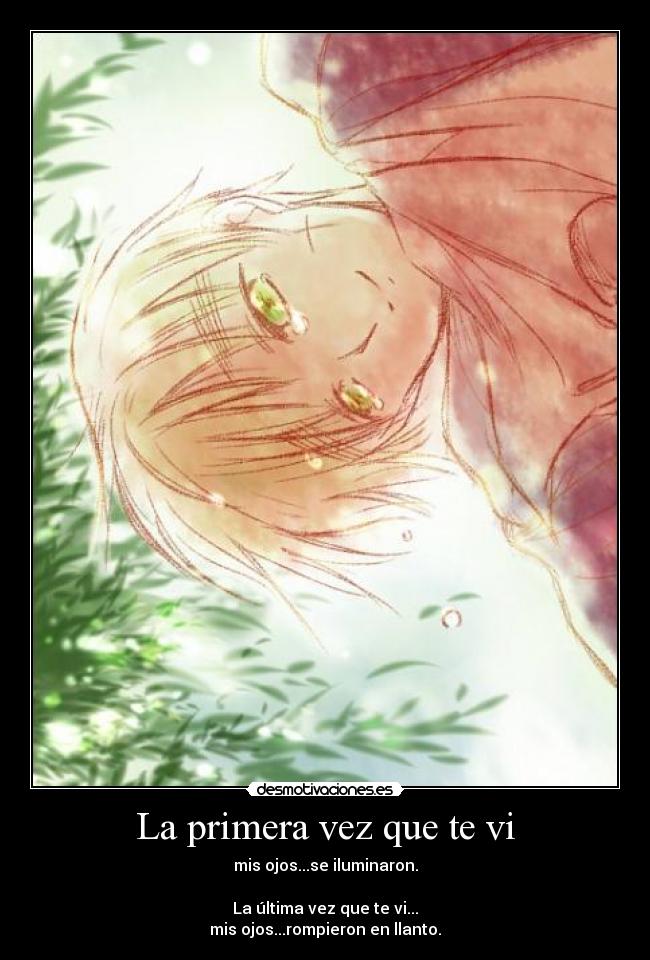 carteles ojos ver final amor anime desmotivaciones