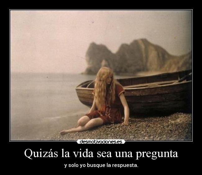Quizás la vida sea una pregunta - y solo yo busque la respuesta.