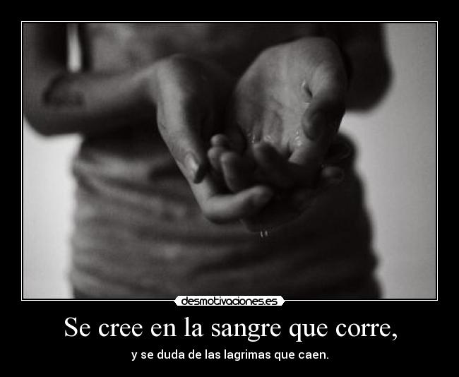 Se cree en la sangre que corre, - 