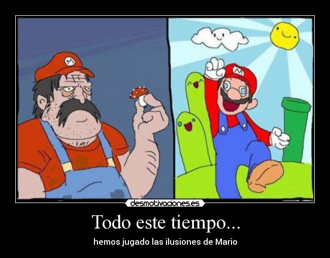 carteles mario drogado desmotivaciones