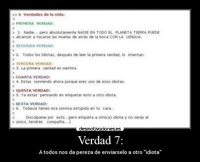Verdad 7: - 