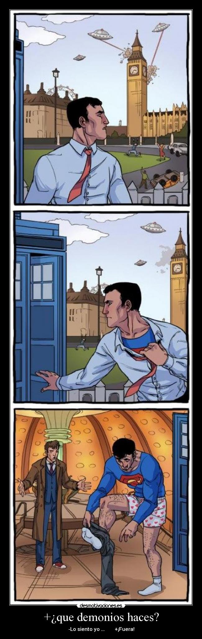 carteles doctor who superman tardis desmotivaciones