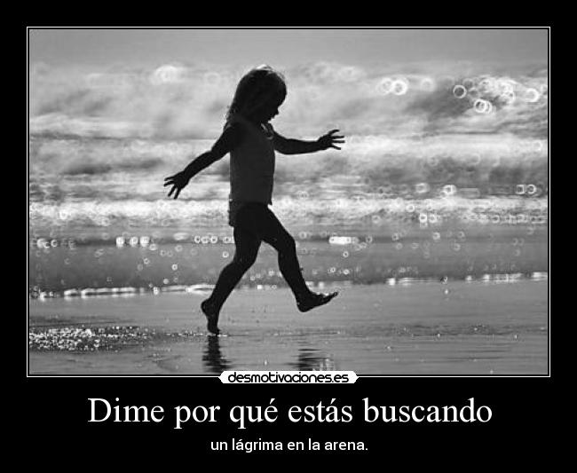 carteles dime por que estas buscando una lagrima arena desmotivaciones