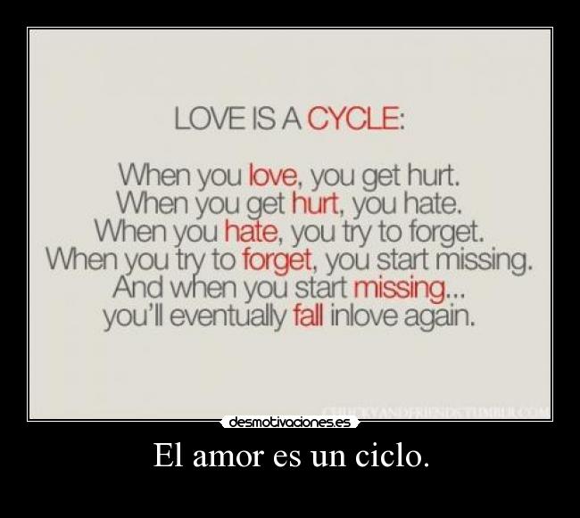 El amor es un ciclo. -