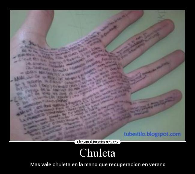 Chuleta - Mas vale chuleta en la mano que recuperacion en verano
