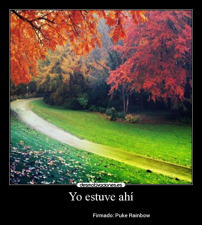 Yo estuve ahí -
Firmado: Puke Rainbow