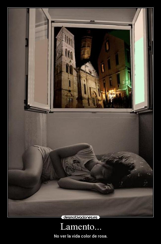Lamento... - No ver la vida color de rosa.