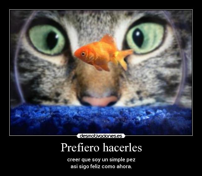 Prefiero hacerles - creer que soy un simple pez
asi sigo feliz como ahora.