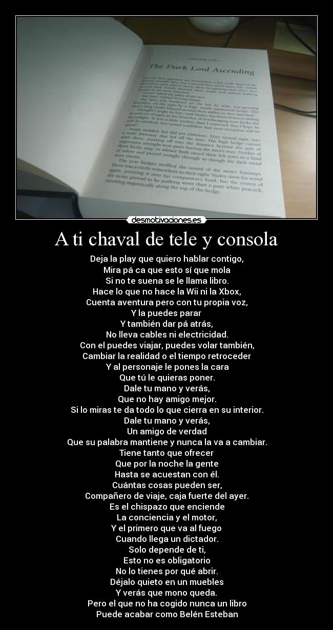 A ti chaval de tele y consola -