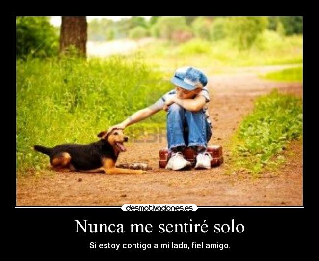 Nunca me sentiré solo - Si estoy contigo a mi lado, fiel amigo.