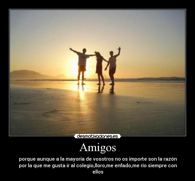 Amigos - porque aunque a la mayoría de vosotros no os importe son la razón
por la que me gusta ir al colegio,lloro,me enfado,me río siempre con
ellos