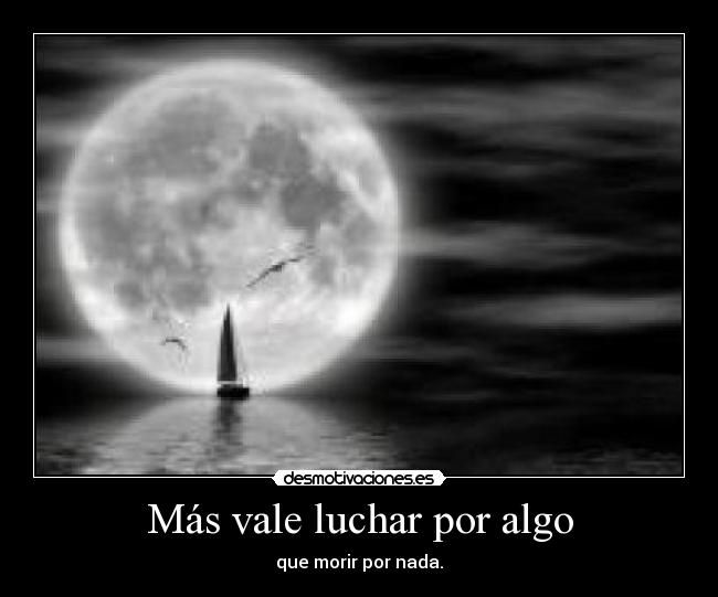 Más vale luchar por algo -