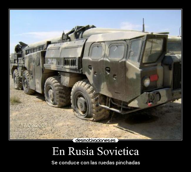 En Rusia Sovietica - Se conduce con las ruedas pinchadas