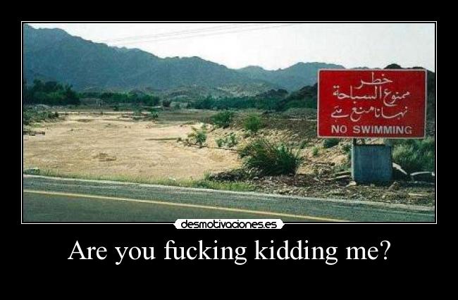 Are you fucking kidding me? -