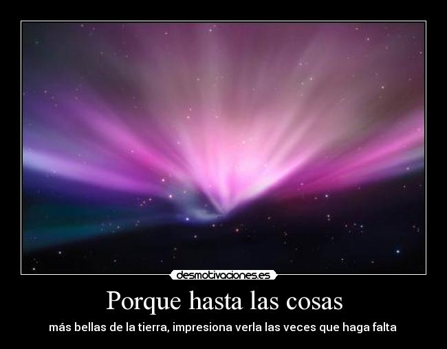 Porque hasta las cosas -