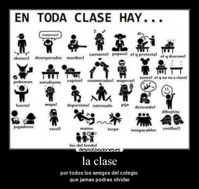 la clase - por todos los amigos del colegio 
que jamas podras olvidar