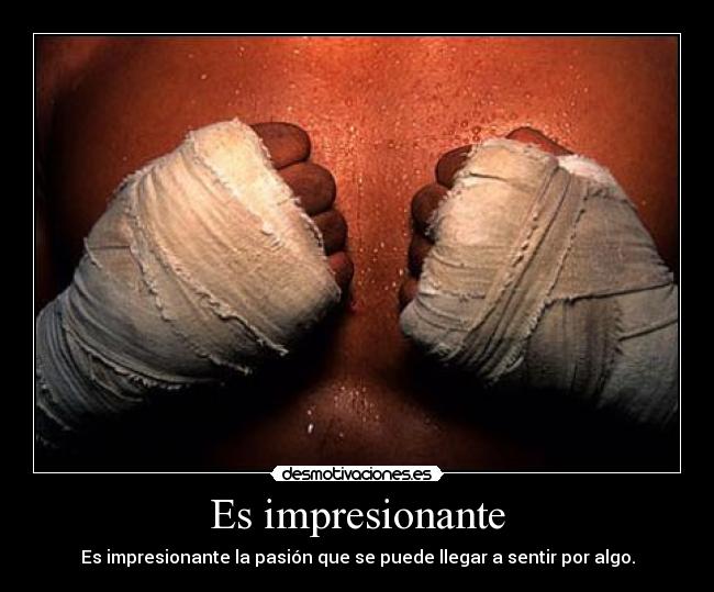 Es impresionante - Es impresionante la pasión que se puede llegar a sentir por algo.