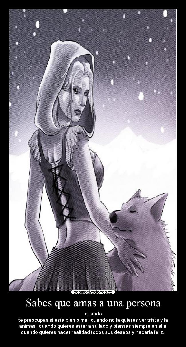 Sabes que amas a una persona - 