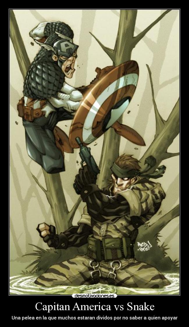 Capitan America vs Snake - Una pelea en la que muchos estaran dividos por no saber a quien apoyar