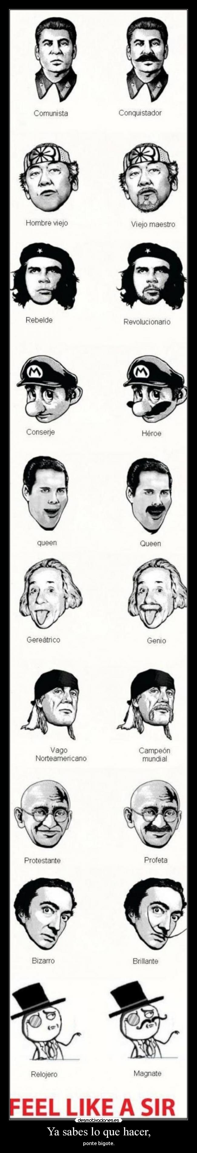 Ya sabes lo que hacer, - ponte bigote.