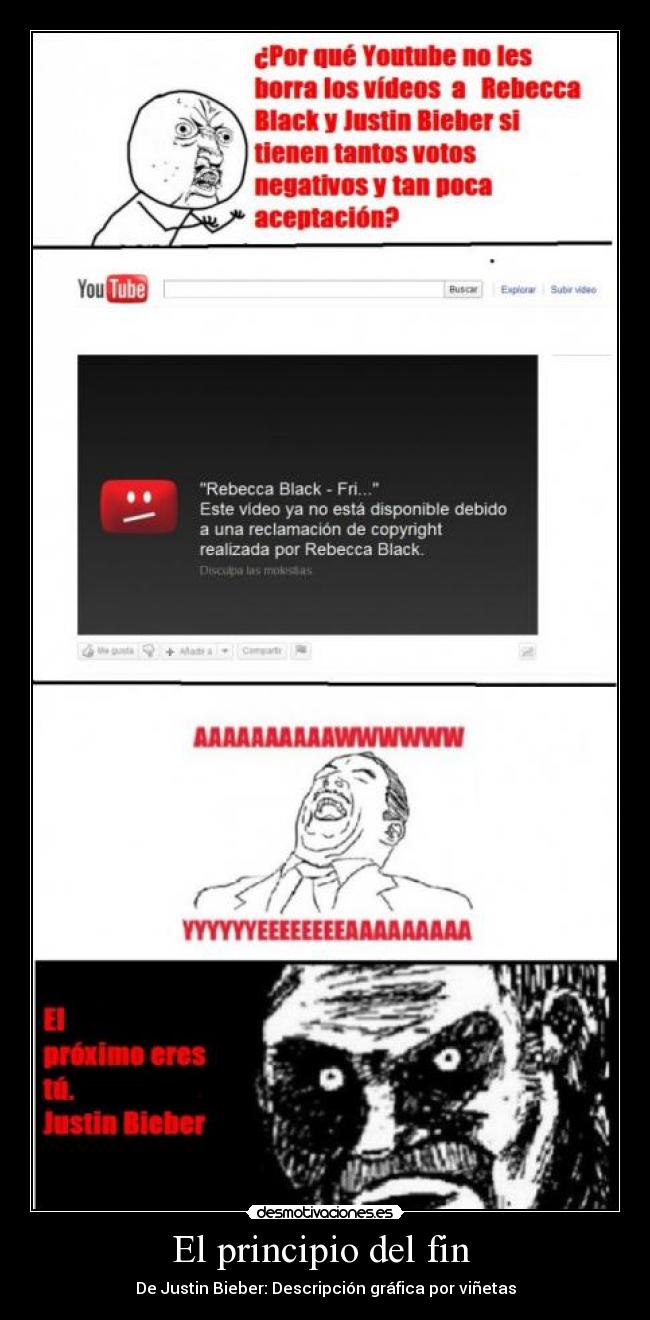 carteles musica mierda justin bieber rebecca black desmotivaciones