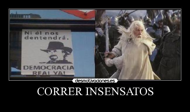 carteles correr insensatos desmotivaciones