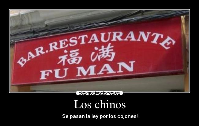Los chinos - Se pasan la ley por los cojones!