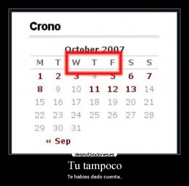 Tu tampoco - Te habias dado cuenta..