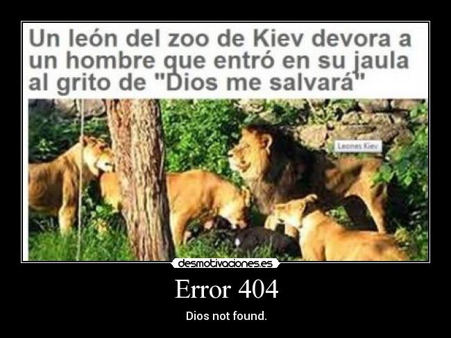 Error 404 - Dios not found.