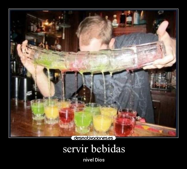 servir bebidas -