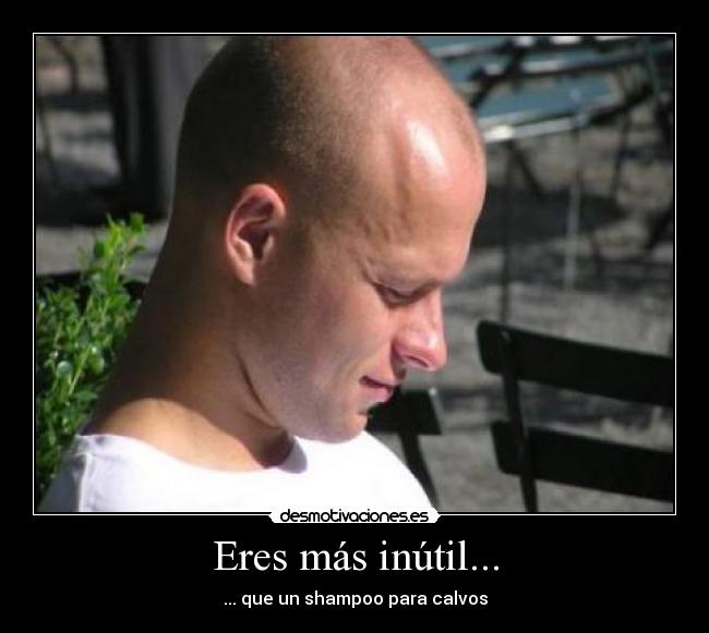 Eres más inútil... - ... que un shampoo para calvos