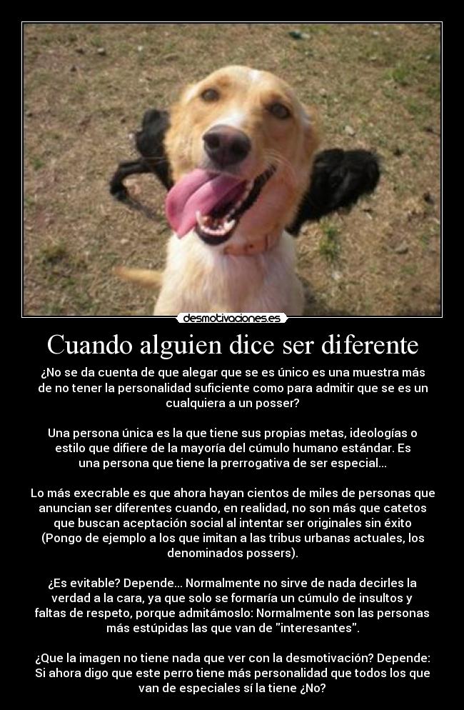 Cuando alguien dice ser diferente - 