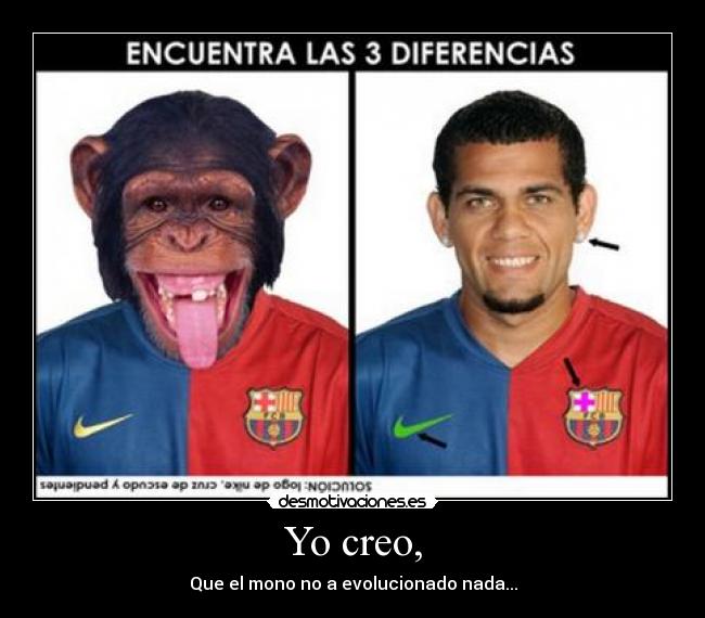 Yo creo, - Que el mono no a evolucionado nada...