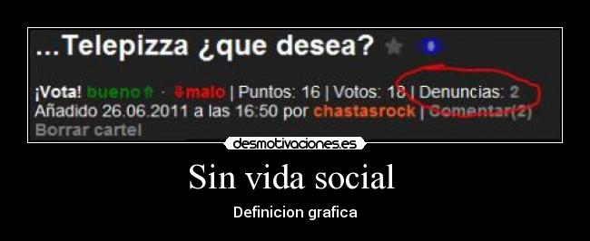 Sin vida social  - Definicion grafica