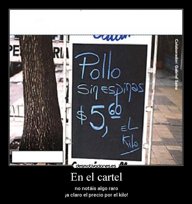 En el cartel -