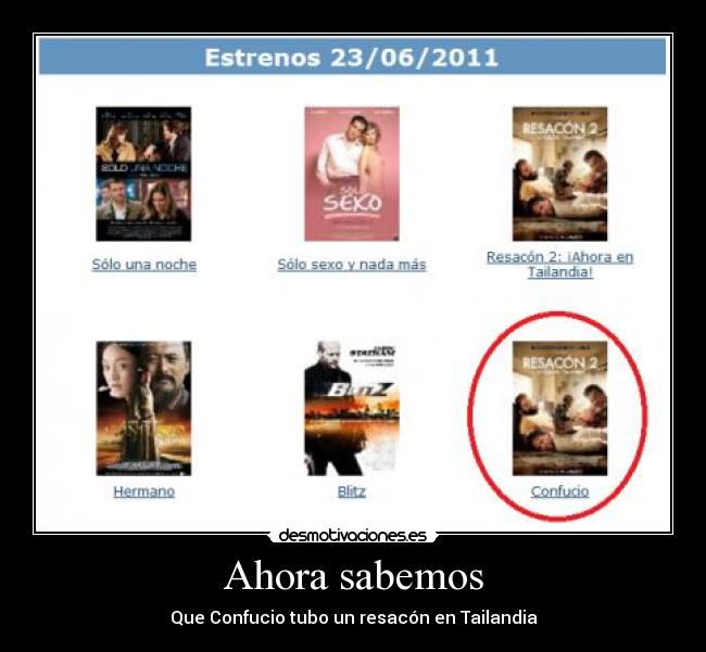 Ahora sabemos - Que Confucio tubo un resacón en Tailandia