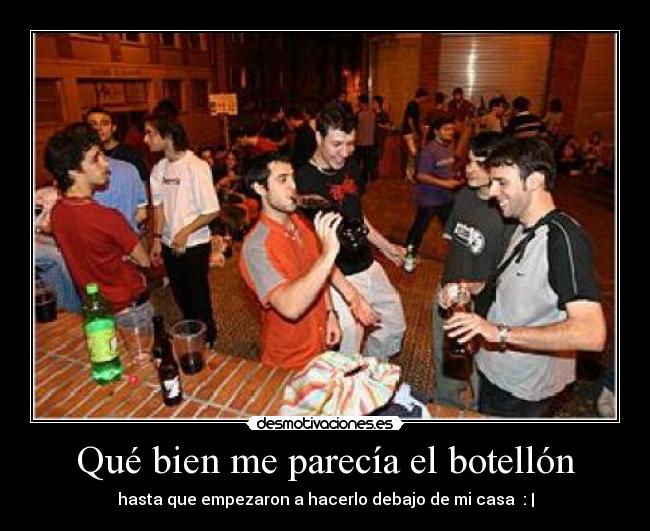 Qué bien me parecía el botellón - hasta que empezaron a hacerlo debajo de mi casa : |