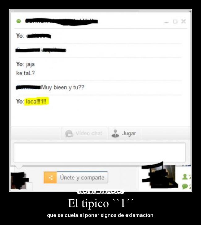 El tipico ``1´´ - que se cuela al poner signos de exlamacion.